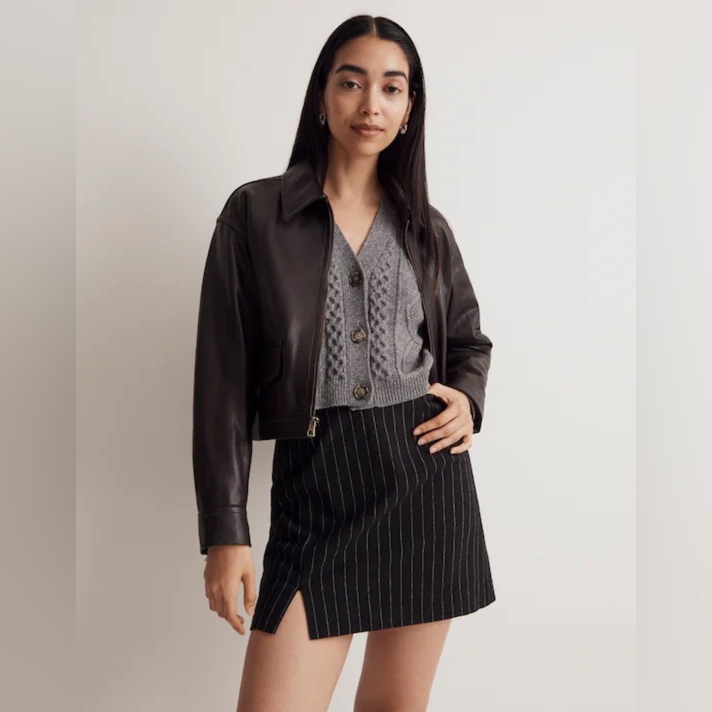 Madewell Wool-Blend Pinstripe Mini Skirt Size 8